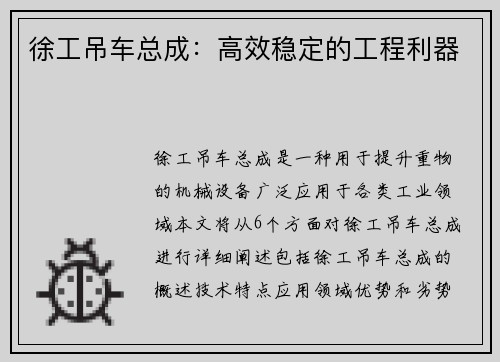 徐工吊车总成：高效稳定的工程利器